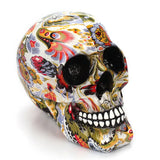 NNETM Skull Decoration – Vibrant Resin Flower Art Deco