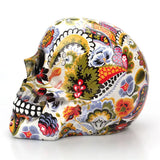 NNETM Skull Decoration – Vibrant Resin Flower Art Deco