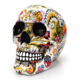 NNETM Skull Decoration – Vibrant Resin Flower Art Deco