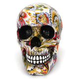 NNETM Skull Decoration – Vibrant Resin Flower Art Deco