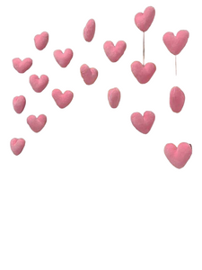 NNESN Chic Pink Heart Shaped Door Hanger with 7 Hooks - 60 cm Height- Pink
