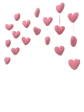 NNESN Chic Pink Heart Shaped Door Hanger with 7 Hooks - 60 cm Height- Pink