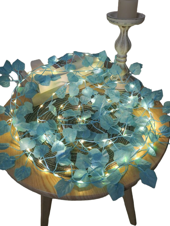 NNESN LED Lighted Simulation Grape Leaf Fence - 210CM - Blue