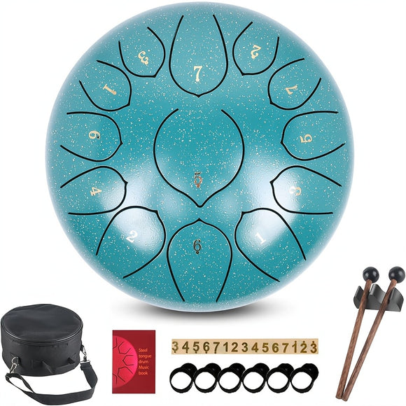 NNETM 13-Note Steel Tongue Drum with Bag Set