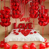 NNETM Romantic Red Rose Petals Balloon Decoration Kit