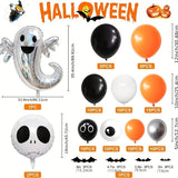 NNETM 105pcs Balloon Garland Kit: Orange & Black with Ghost Skull Balloons for Nightmare Before Christmas, Day of the Dead, Baby Shower. Perfect for Christmas, Halloween Decor