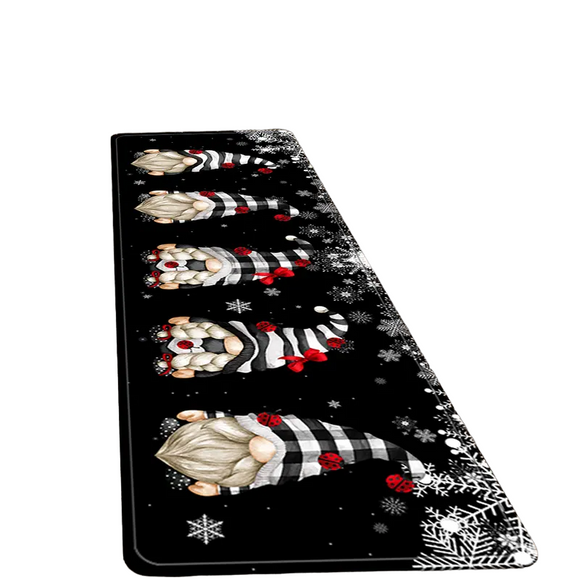 NNETM Adorable Christmas Faceless Gnome Kitchen Rug