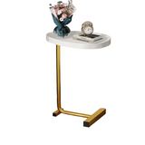NNETM Casual White and Golden Small Coffee Table with Lightweight Design