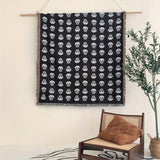 NNETM Cozy Bohemian Blanket with White Skull Print & Tassel Trim