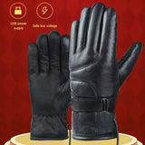 NNETM Winter Warm USB Heated Gloves - Touch Screen, Waterproof, Black