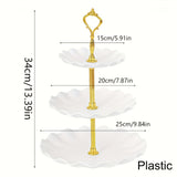 3-Tier White Plastic Cake Stand Detachable Lightweight
