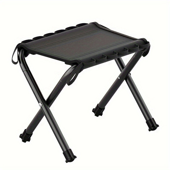 NNETM Folding Stool Frame Black Mesh Seat