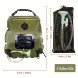 NNETM Portable Solar Heated Camping Shower Bag (5 Gallon)