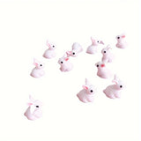 NNETM 10pcs Miniature Easter Rabbit Figurine Resin Bunny Decor