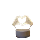 NNESN Love Gesture 3D Night Light - Romantic USB-Powered Acrylic Decoration in Yellow