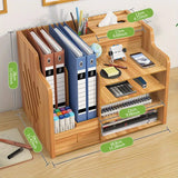 NNETM Wooden Office Document Storage Rack with Tiered Shelves - No Drawer