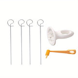 NNETM 6pcs Camping Potato Barbecue Skewers Slicer Tool