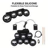 NNETM Foldable USB Electronic Drum Set with Pads