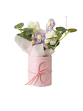 NNESN Enchanting Purple Bliss: Handmade Knitted Flower Bouquet Set with Crochet Flowers and Accessories