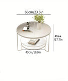 NNETM Round Tempered Glass Coffee Table- white Frame+Changhong Glass