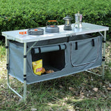 NNETM 3-Height Portable Folding Camping Table with Storage