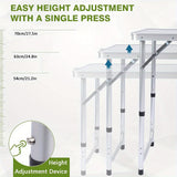 NNETM 3-Height Portable Folding Camping Table with Storage