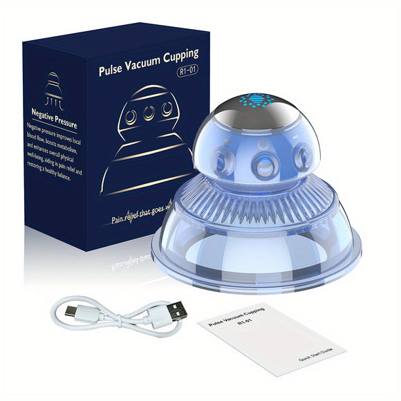 NNETM Pulse Vacuum Cupping & Intelligent Massage Device - Blue
