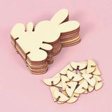 NNETM 10pcs Wooden Easter Bunny DIY Decoration Set