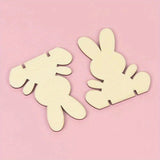 NNETM 10pcs Wooden Easter Bunny DIY Decoration Set
