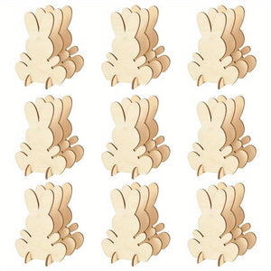 NNETM 10pcs Wooden Easter Bunny DIY Decoration Set