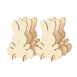 NNETM 10pcs Wooden Easter Bunny DIY Decoration Set