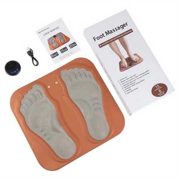 NNETM Rechargeable 3D Foot Massager Pad – Foldable Acupressure Mat  – Orange