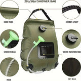 NNETM 20L Solar Heated Camping Shower Bag - Portable Outdoor Bathing Solution