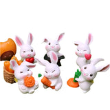 NNETM Rabbit Figurines for Fairy Garden & Decor (6pcs)