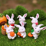 NNETM Rabbit Figurines for Fairy Garden & Decor (6pcs)