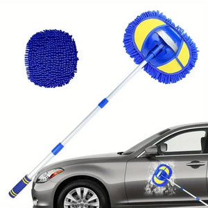 NNETM Telescopic Microfiber Car Wash Brush Mop with Chenille Bristles