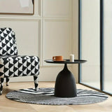 NNETM Contemporary Black Wrought Iron Side Table