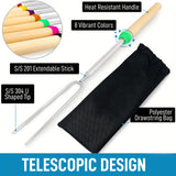 NNETM 8pcs Extendable Stainless Steel Marshmallow Roasting Sticks