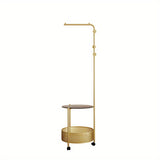 NNETM Golden Freestanding Clothing Rack with Shelves