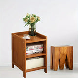 NNETM Bamboo  Bedside Table with Open Shelves - Tawny