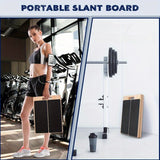 NNETM Adjustable Fitness Wooden Slant Board for Calf Stretching & Squats(Brown)