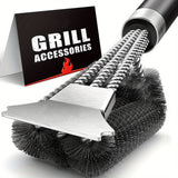 NNETM BBQ Grill Brush with Scraper with 3-Head
