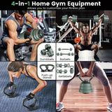 NNETM 3-in-1 Adjustable Dumbbells, Kettlebell, and Barbell Weight Set – Gray