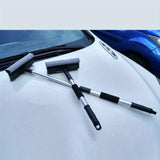 Adjustable Extendable Car Windshield Cleaning Tool – Window Sponge Squeegee Brush with Microfiber Cleaning Pad