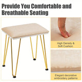NNETM Elegant White Dressing Table Stool Set with LED Oval Mirror