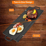 NNETM Non-Stick Cast Iron Griddle Pan, Double-Sided Grill