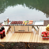 NNETM Foldable Stainless Steel Charcoal Grill for Outdoor