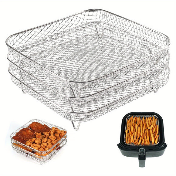 NNETM 3-Tier Stainless Steel Air Fryer Rack Set