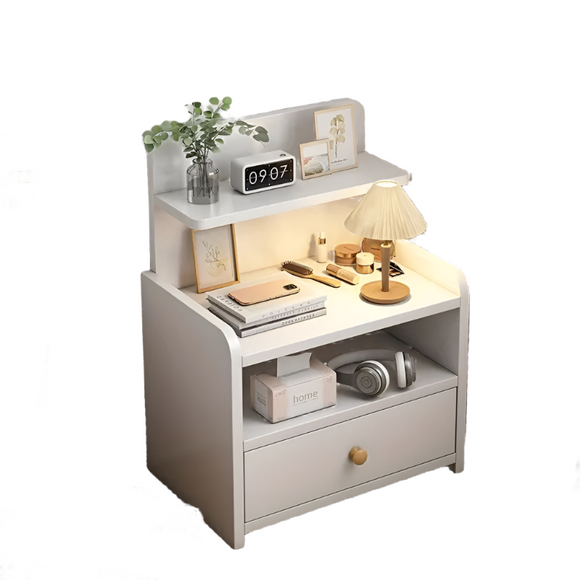 NNETM Multi-Layer Bedside Table Organizer - Warm White