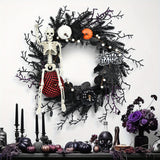 NNETM Halloween Skeleton Garland Wreath Wall Hanging